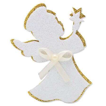 Aplique de EVA com Glitter Anjo Estrela Ouro 1686 com 08 Und