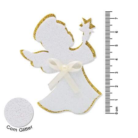 Aplique de EVA com Glitter Anjo Estrela Ouro 1686 com 08 Und