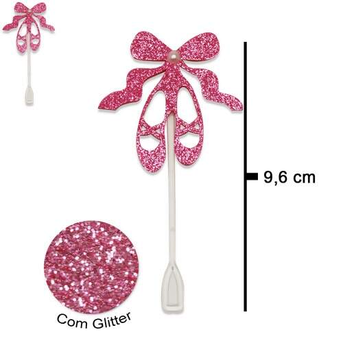Pic Em EVA com Glitter Sapatilha Rosa 1409 com 10Und FL