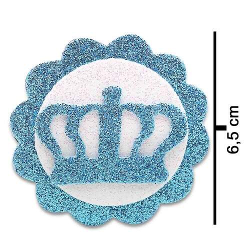 Aplique de EVA com Glitter Tag Coroa-2 Pacote c/05 Unidades FL