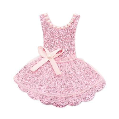 Aplique de EVA com Glitter Vestido Rosa V190 com 05Und