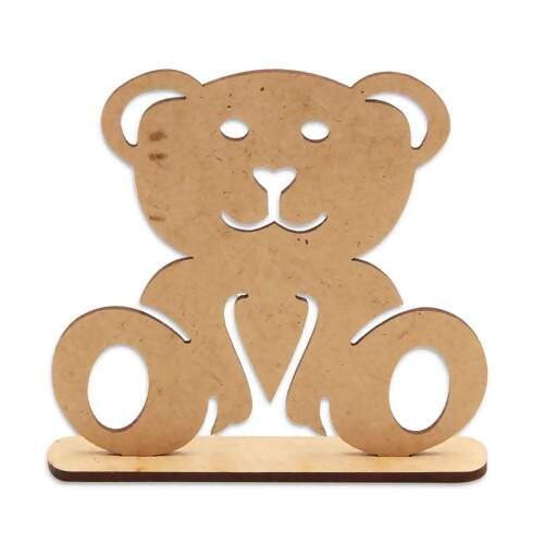 Aplique de MDF Stencil Jóia APL 811 B Urso 10,5x11,5cm 1und