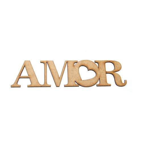 Aplique em MDF Amor GG Ref.11115 20x4,7cm