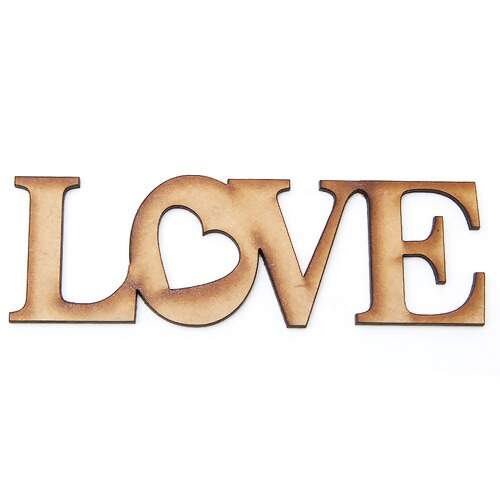 Aplique em MDF Love GG Ref.11111 20x5,6cm