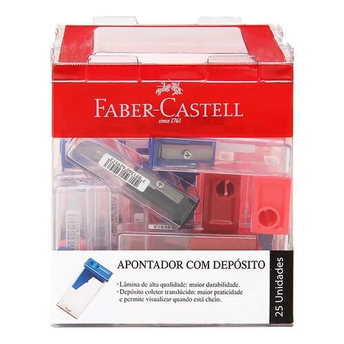 Apontador com Depósito Faber-Castell 125LVZF com 25 Und