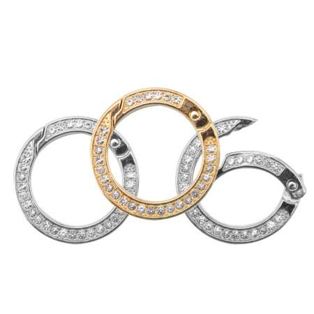 Argola Articulada Strass Dourada e Prata 35mm com 06 Und