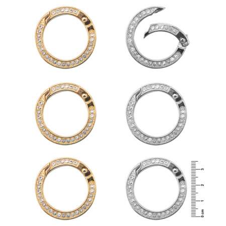 Argola Articulada Strass Dourada e Prata 35mm com 06 Und