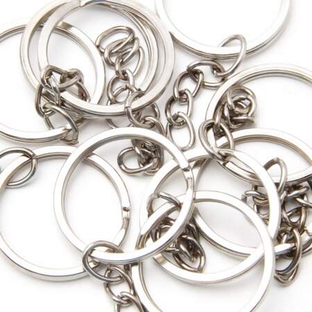 Argola Para Chaveiro com Corrente 22mm Niquelado 100 Und