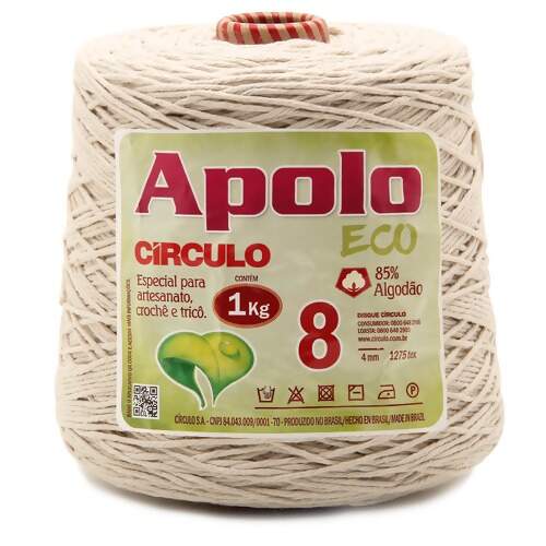 Barbante Apolo Eco Circulo N.08 Cru 1Kg