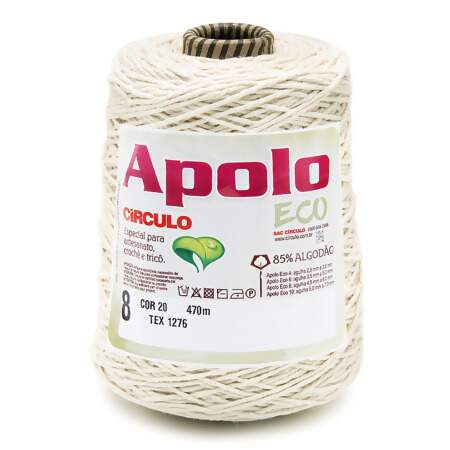 Barbante Apolo Eco Circulo N.08 Cru 600g