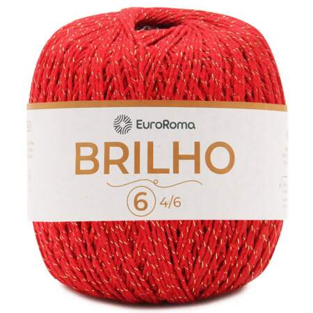Barbante EuroRoma Brilho Ouro n°6 400g