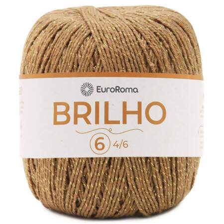 Barbante EuroRoma Brilho Ouro n°6 400g