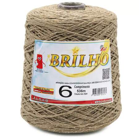 Barbante Fial Brilho Ouro N.06 536mts