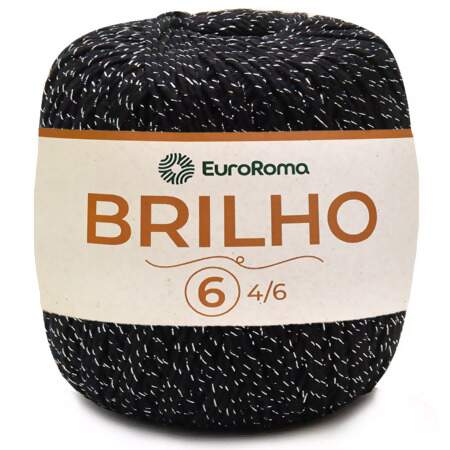 Barbante EuroRoma Brilho Prata n°6 400g