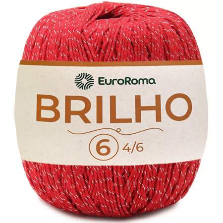 Barbante EuroRoma Brilho Prata n°6 400g