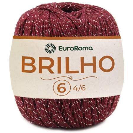 Barbante EuroRoma Brilho Prata n°6 400g