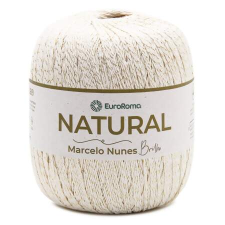 Barbante EuroRoma Natural Marcelo Nunes Brilho Ouro Cru N.4 8/8 700g