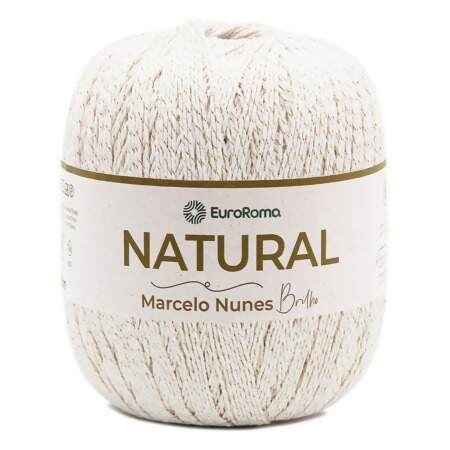 Barbante EuroRoma Natural Marcelo Nunes Brilho Ouro Cru N.6 8/12 700g