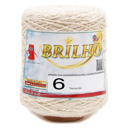 Barbante Fial Brilho Prata CRU-98P N.06 536 mts