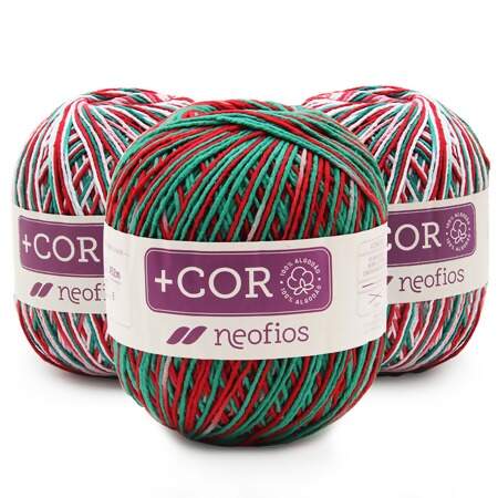 Barbante + Cor Multicolor Neofios Natal N.06 400g FL