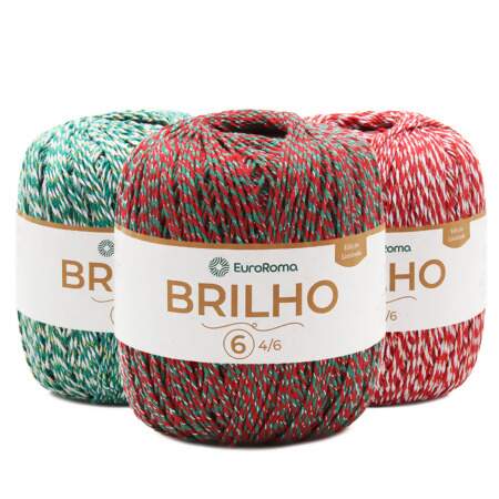 Barbante EuroRoma Brilho Especial Natal N.6 400g