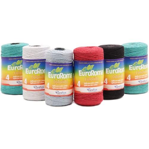 Barbante EuroRoma Escolar n°4 100 GR Pct c/06 Und - Cores Sortidas