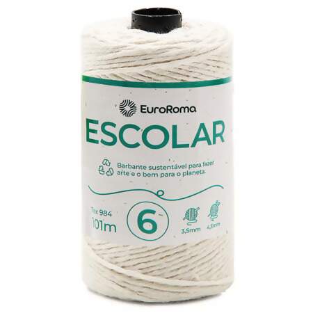 Barbante EuroRoma Escolar Cru n°6 100g