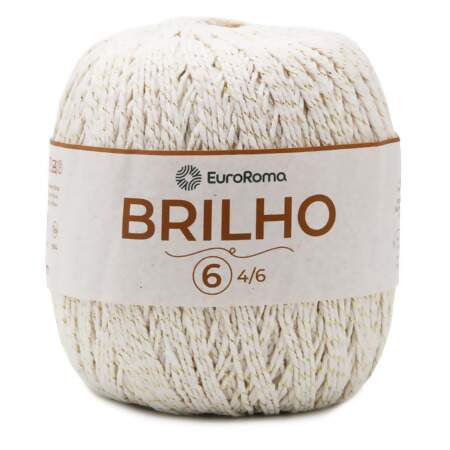 Barbante EuroRoma Brilho Ouro Cru n°6 400g