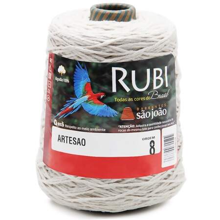 Barbante São João Rubi Artesão Cru n°8 620g 461mts