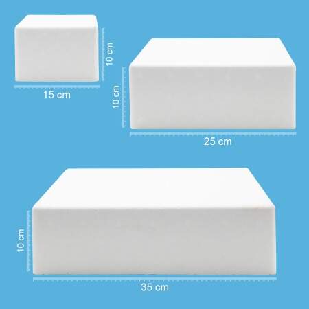 Base para Bolo F Moldado de Isopor Quadrado R.5904 150x250x350mm