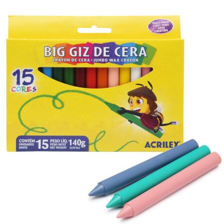 Big Giz de Cera Acrilex Ref.09151 Caixa com 15 Cores