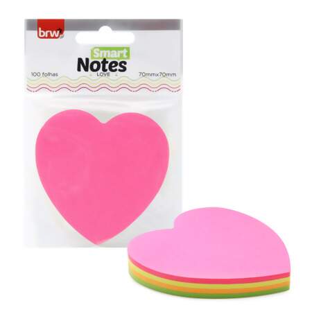 Bloco Adesivo Smart Notes Love Coração 70x70mm 100 Fls