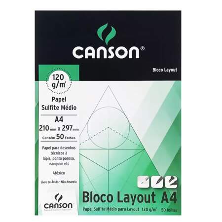 Bloco Layout A4 Canson 120g com 50 Folhas FL