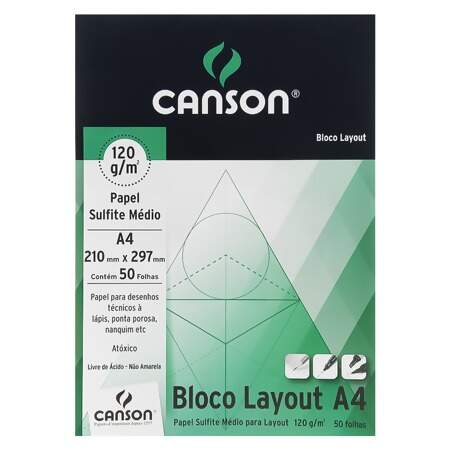 Bloco Layout A4 Canson 120g com 50 Folhas