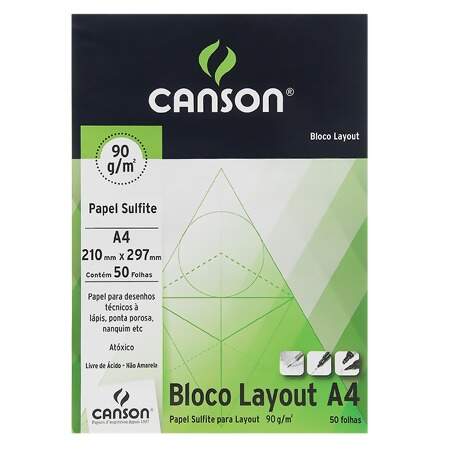 Bloco Layout A4 Canson 90g com 50 Folhas