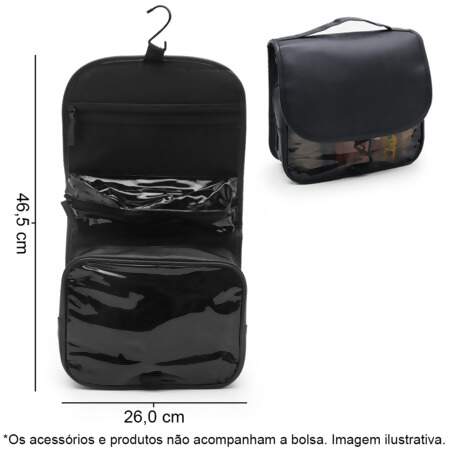 Bolsa Necessaire Multifuncional de Viagem com Divisórias e Gancho