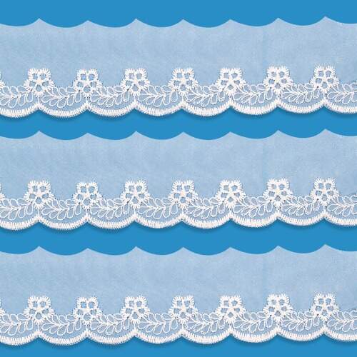 Bordado De Organza Arte Punto Ref.002 5,0cm  Branco 13,7m FL