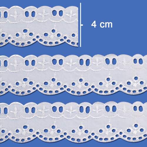 Bordado Inglês Com Passa Fita Trader Ref.652522T1 4cm Peça c/ 13.70mts