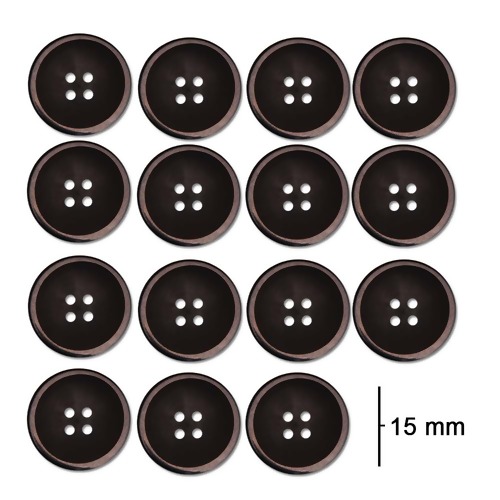 Botão 4 Furos nº 24 15mm Car 026 c/72 unidades