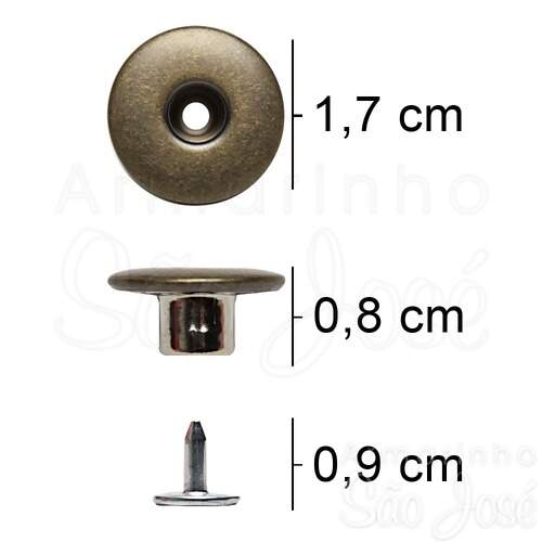 Botão Eberle 1177/90 (BT2.170.90.VZ.F) Fixo Vazado Foxi Liso 250 unidades