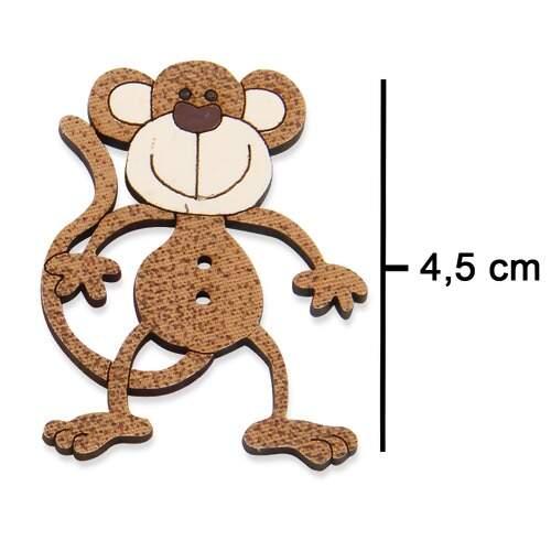 Placa Decorativa Infantil Macaco Desenho Marrom