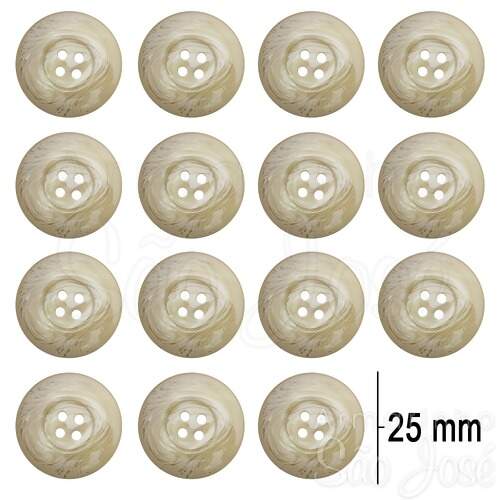 Botão 4 Furos C5015/40 25mm Pct C/36und