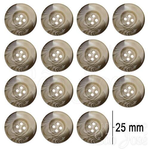 Botão 4 Furos C5015/40 25mm Pct C/36und