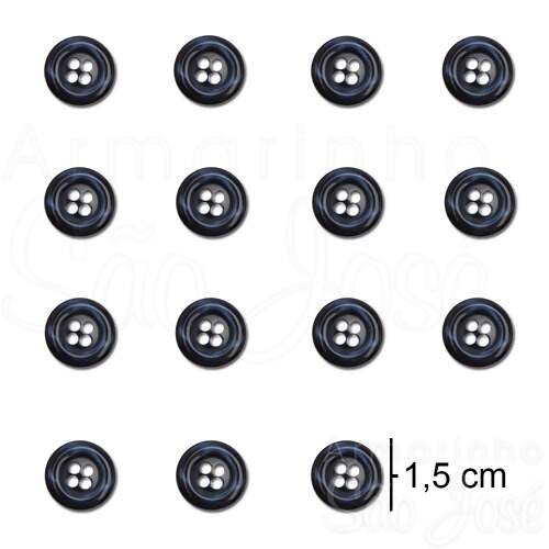 Botão Camisa 4 Furos D11001/18 Ref.1019 - Pct c/144 unidades