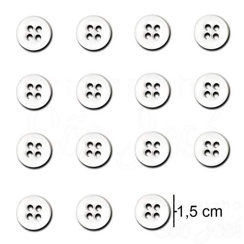 Botão 4 Furos D11150/24 15mm - 2349/24 - Pct C/144und