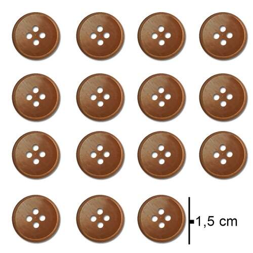Botão 4 Furos D12611/24 15mm Fosco Pct C/144und