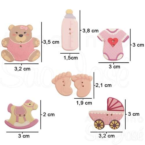 Botão Patchwork We Care About Kit Bebê Menina Ref.2033 - 06 Und