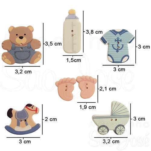 Botão Patchwork We Care About Kit Bebê Menino Ref.2034 - 06 Und