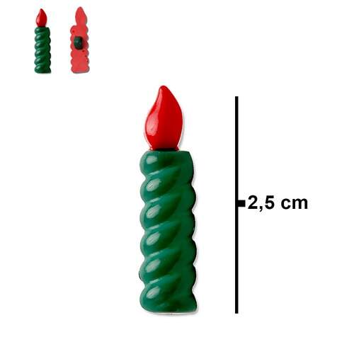 Botão Infantil KR Natal 6102 Vela 125-140 Verde-Vermelho c/25 Unidades