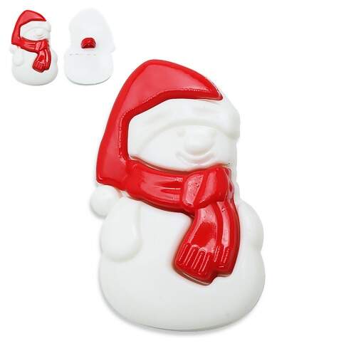 Botão Infantil KR Natal 6155 Boneco de Neve Branco/Vermelho com 25 Und